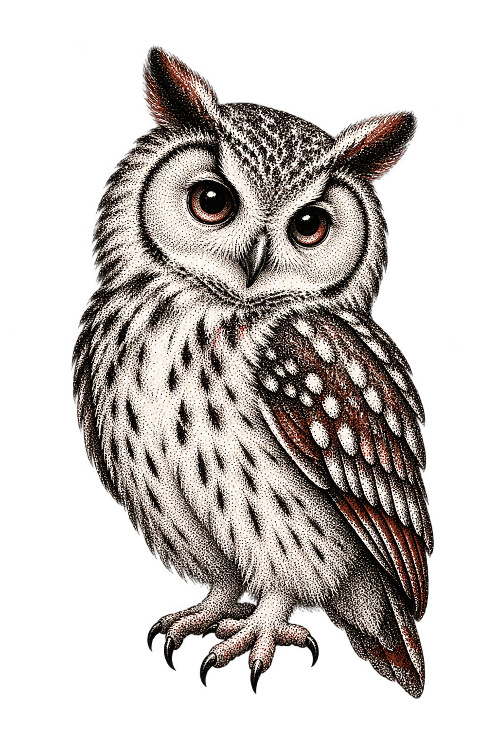 A wise halftone owl